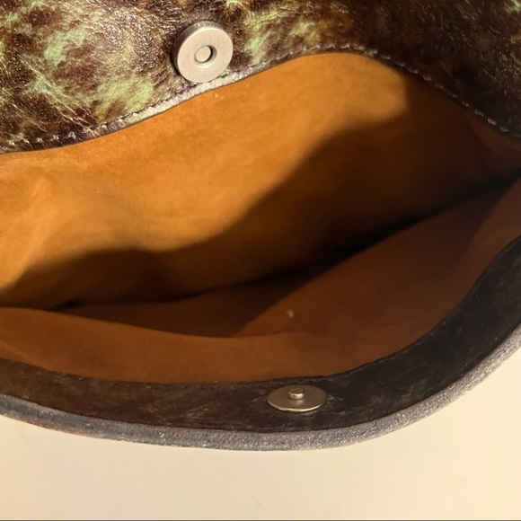 Patricia Nash Crossbody Bag Tooled Turquoise Stipes Sling Crossbody Bag - Picture 16 of 16